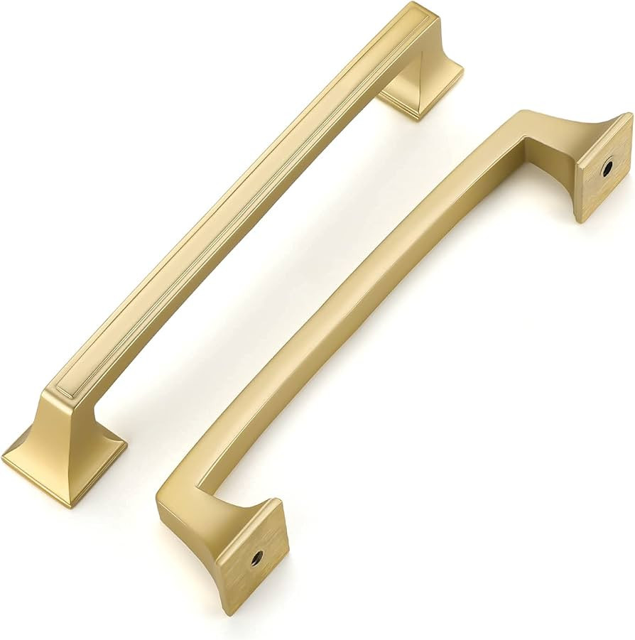 Haidms 10 Pack Brushed Gold Cabinet Pulls Gold Cabinet Handles, 5 inch Hole Centers Matte Gold Ki... | Amazon (US)