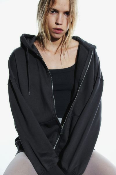 Oversized Hooded Jacket - Dark gray - Ladies | H&M US | H&M (US + CA)