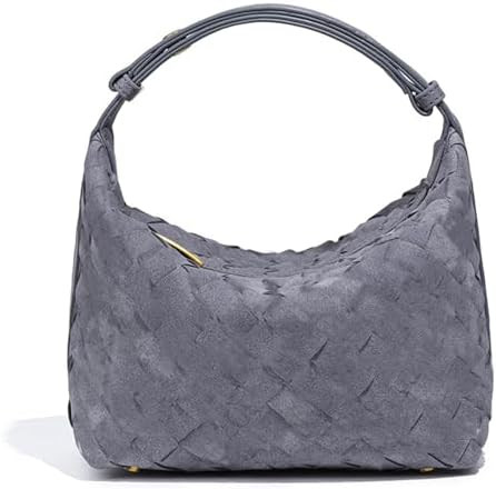 Luxurious Suede Hobo Bag - Women's Woven Leather Shoulder Bag with Spacious Interior | Amazon (US)