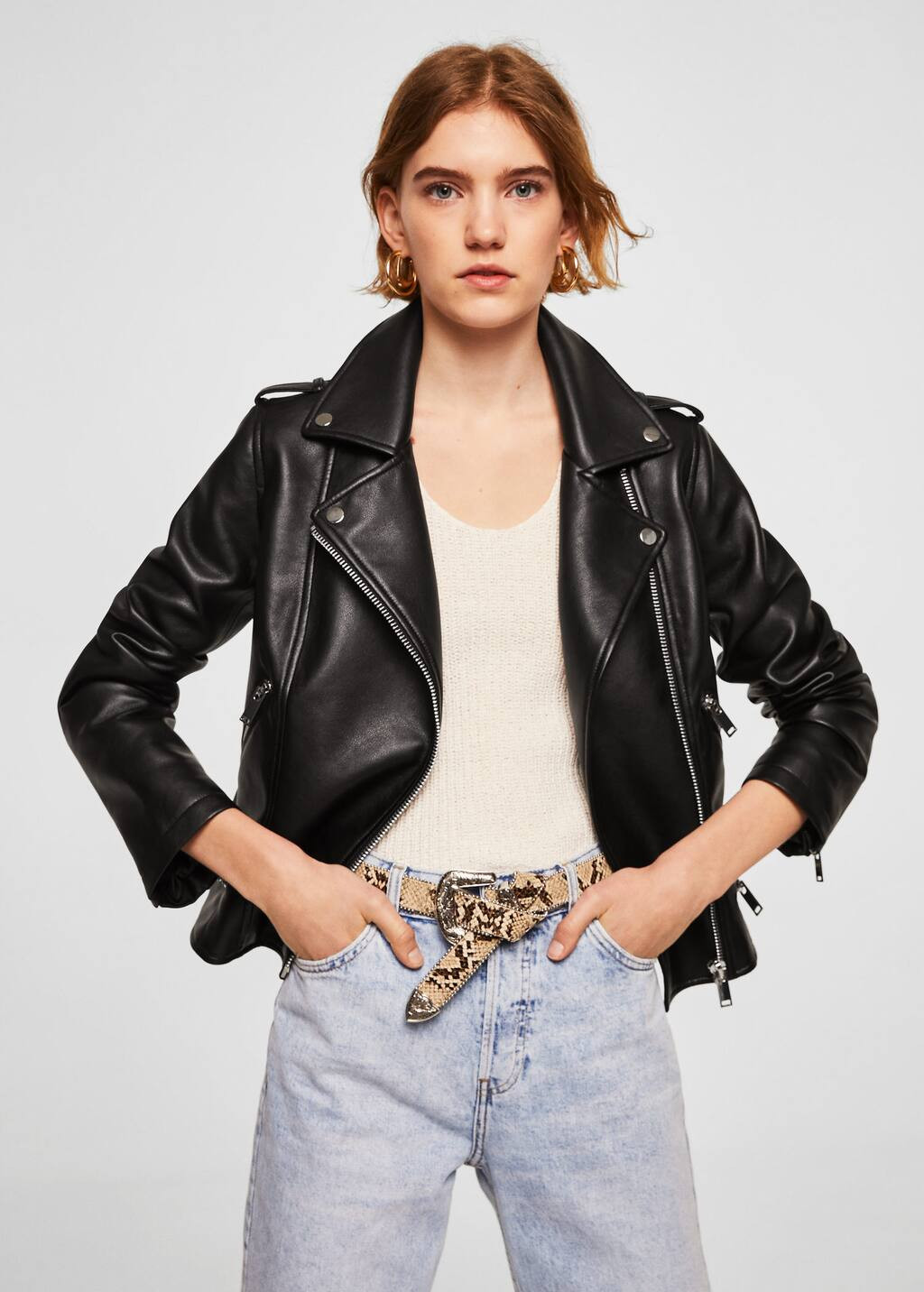 Appliqué biker jacket | MANGO (US)