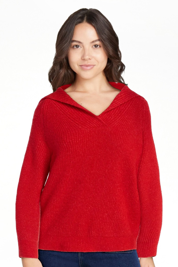 Free Assembly Women's V-Collar Sweater with Long Sleeves, Midweight, Sizes, XS-XXL | Walmart (US)