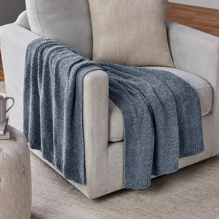 Mainstays Chenille Throw Blanket, Grey Stone, 50 x 72 in | Walmart (US)