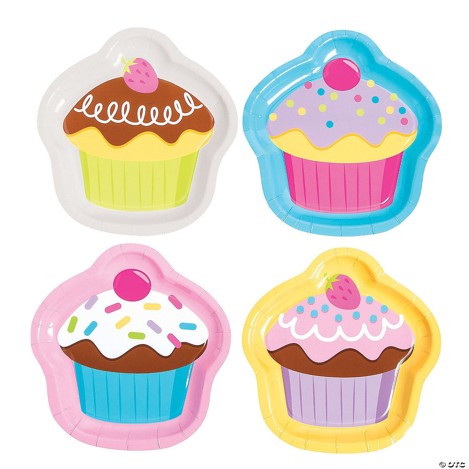 Cupcake Party Cupcake-Shaped Paper Dessert Plates - 8 Ct. | Oriental Trading Company