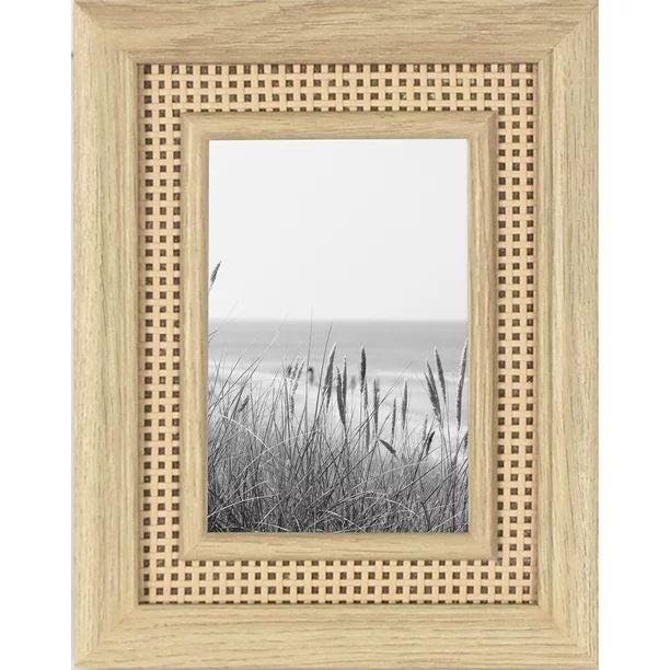 Better Homes & Gardens Wood Rattan Weave Pattern Tabletop 4x6 Picture Frame - 9.5" x 7.5" | Walmart (US)