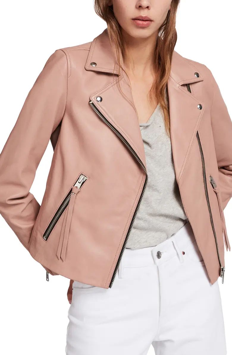 AllSaints Dalby Leather Biker Jacket | Nordstrom | Nordstrom