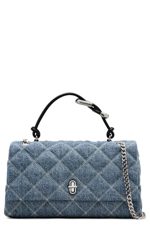 Marc Jacobs The Quilted Denim Dual Chain Shoulder Bag in Light Wash Indigo at Nordstrom | Nordstrom