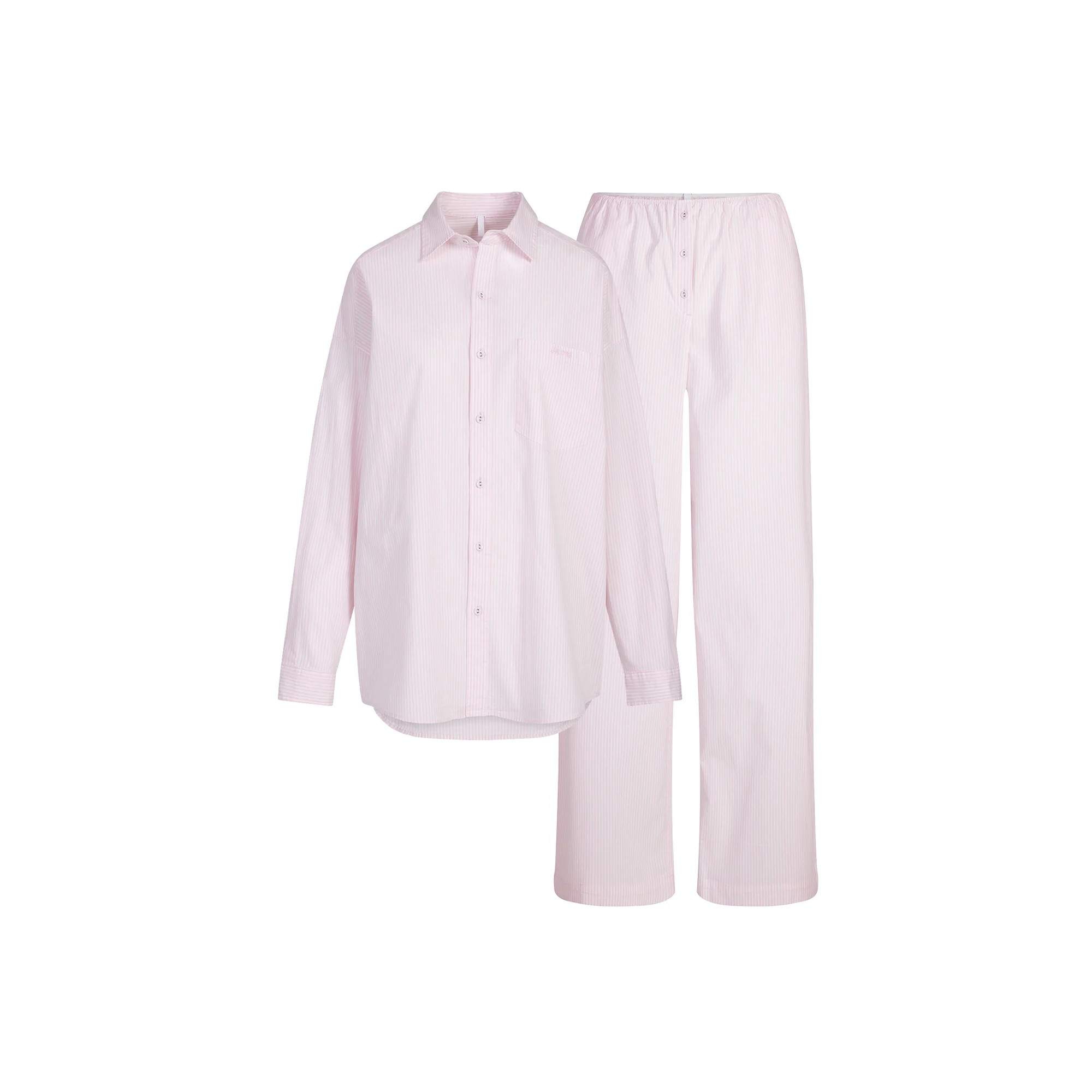 COTTON POPLIN OVERSIZED SLEEP SET | CHERRY BLOSSOM STRIPE | SKIMS | SKIMS (US)