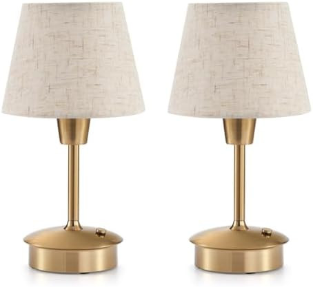 2 Pack Small Cordless Table Lamp for Restaurant Dinner Table, 5200mAh Battery Operated Lamps, Rec... | Amazon (US)