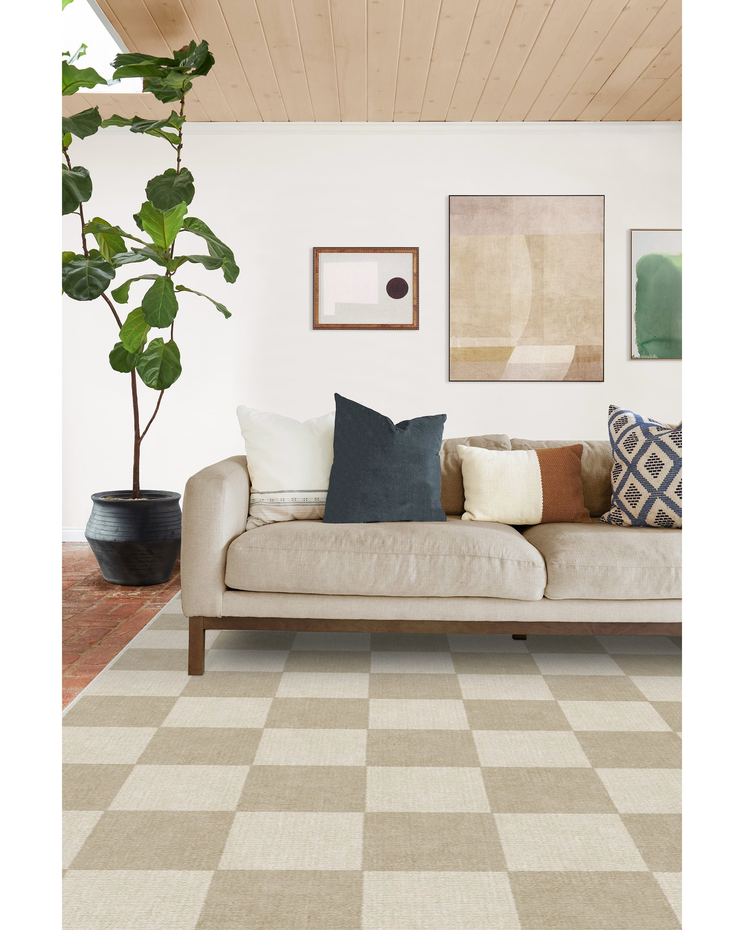 Jaque Checkered Stone Rug | Ruggable