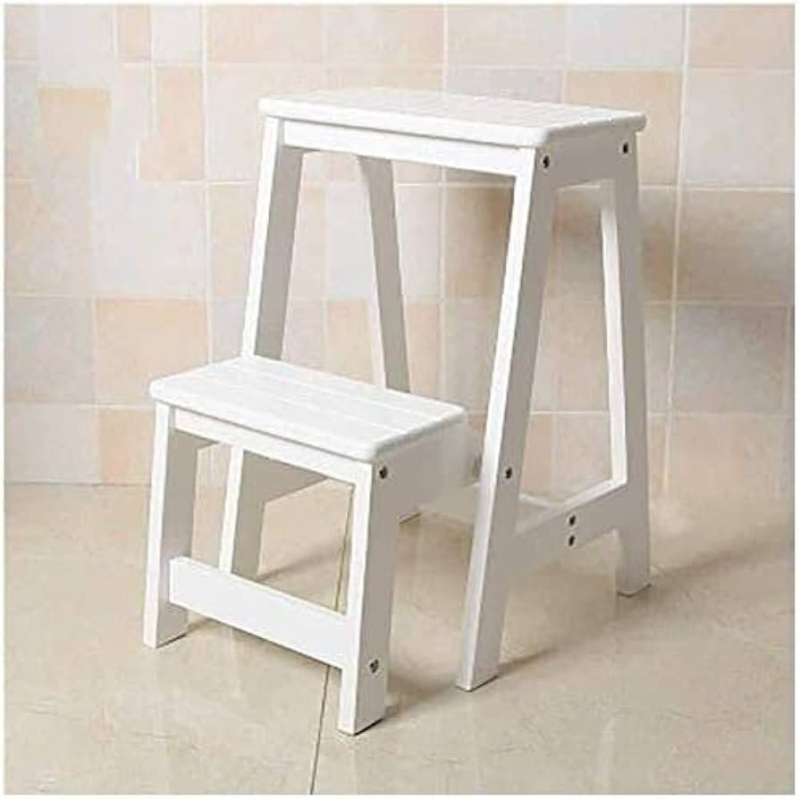 Indoor Climbing Stool, Step Stool Wood High Wooden Bench Kitchen Seat Foldable Ladder Chair Multi... | Amazon (US)