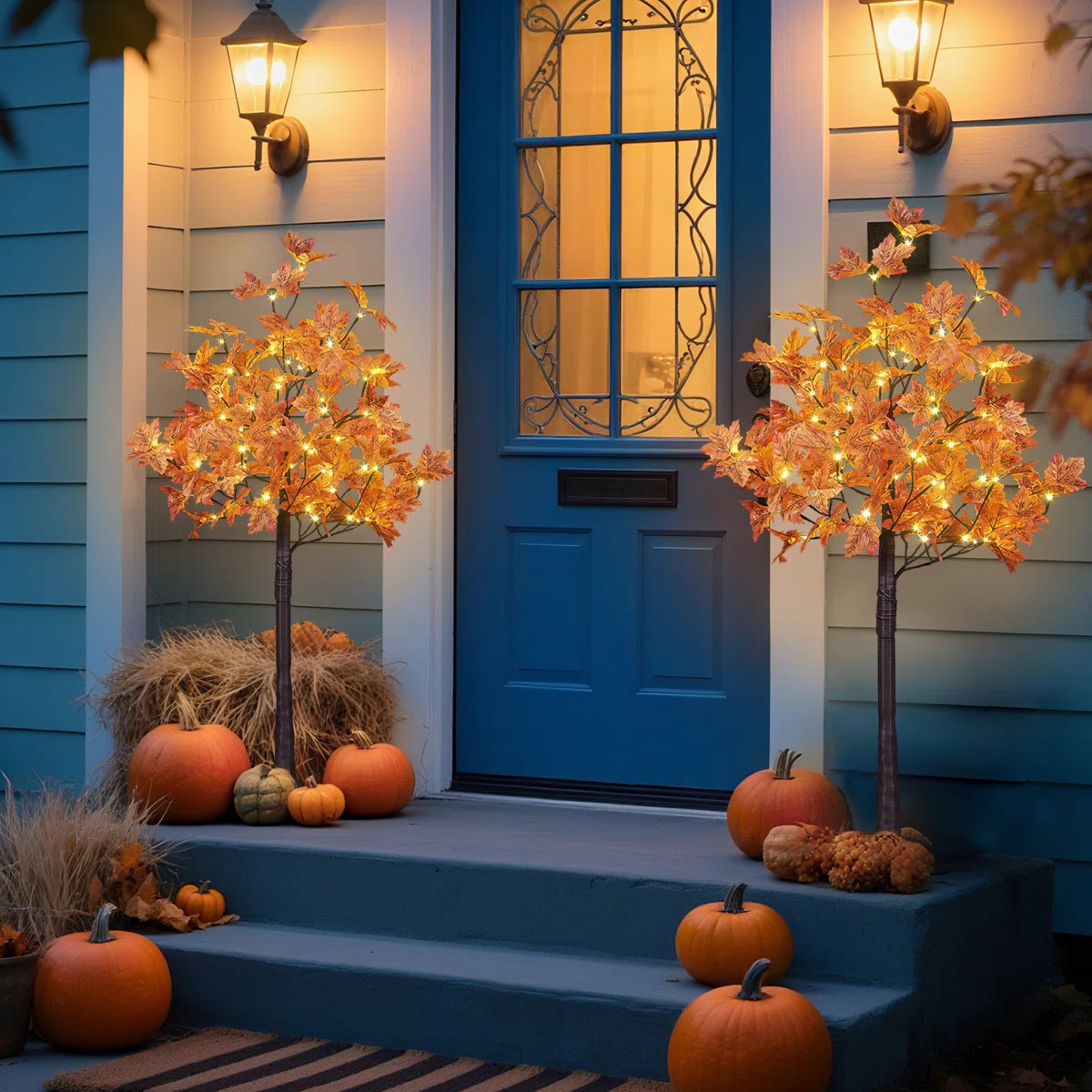 2pcs 4ft 144led Artificial Lighted Maple Tree Warm White Halloween Fall Decorations Indoor Ourdoo... | Wayfair North America