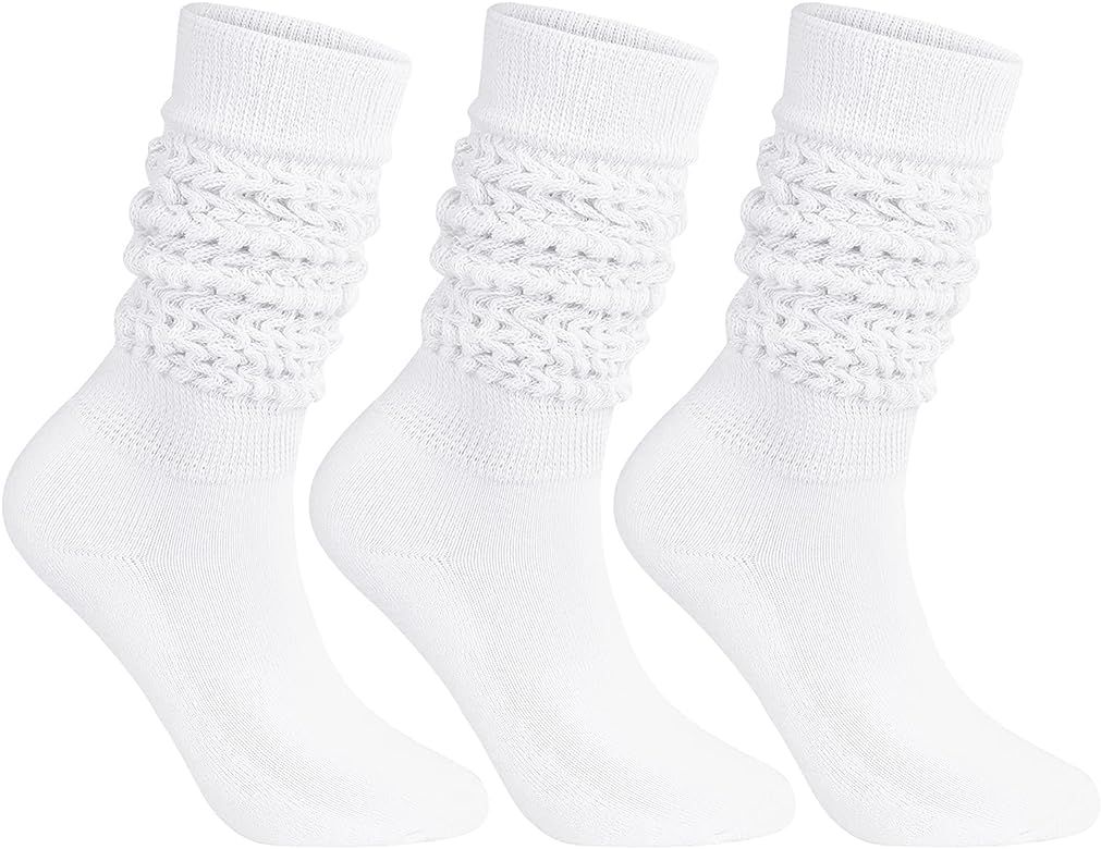 Winter Knee High Slouch Socks for Women Soft Extra Long Scrunch Sock Slouch Boot Socks Girls Stac... | Amazon (US)