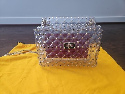 Valentino Clear PVC Rockstud Shoulder Bag | eBay US
