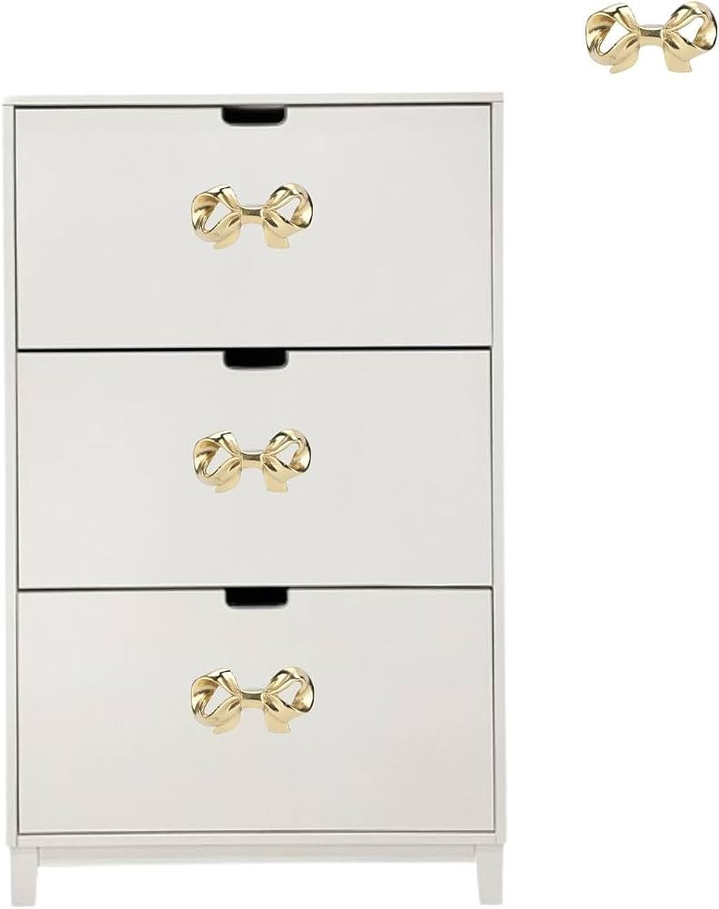 Cabinet Knob, Gold Dresser Knobs Bow Dresser Knobs Brass Cabinet Pulls Gold Cabinet Handles Gold ... | Amazon (US)