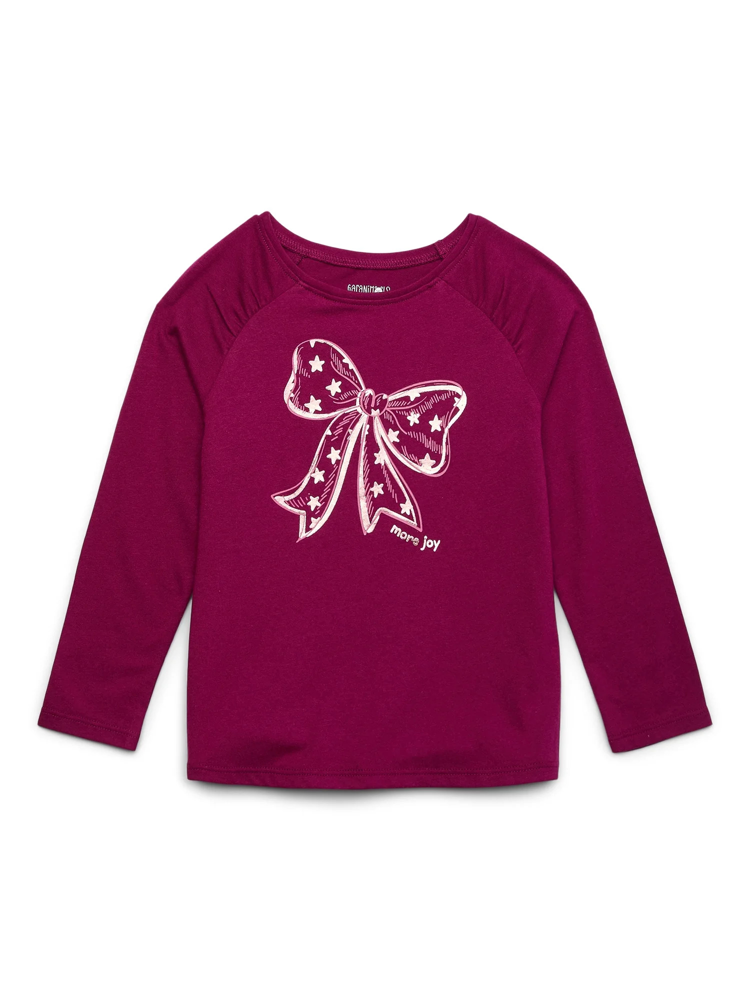 Garanimals Toddler Girls Holiday Graphic Print Tee with Long Sleeves, Sizes 18M-5T | Walmart (US)