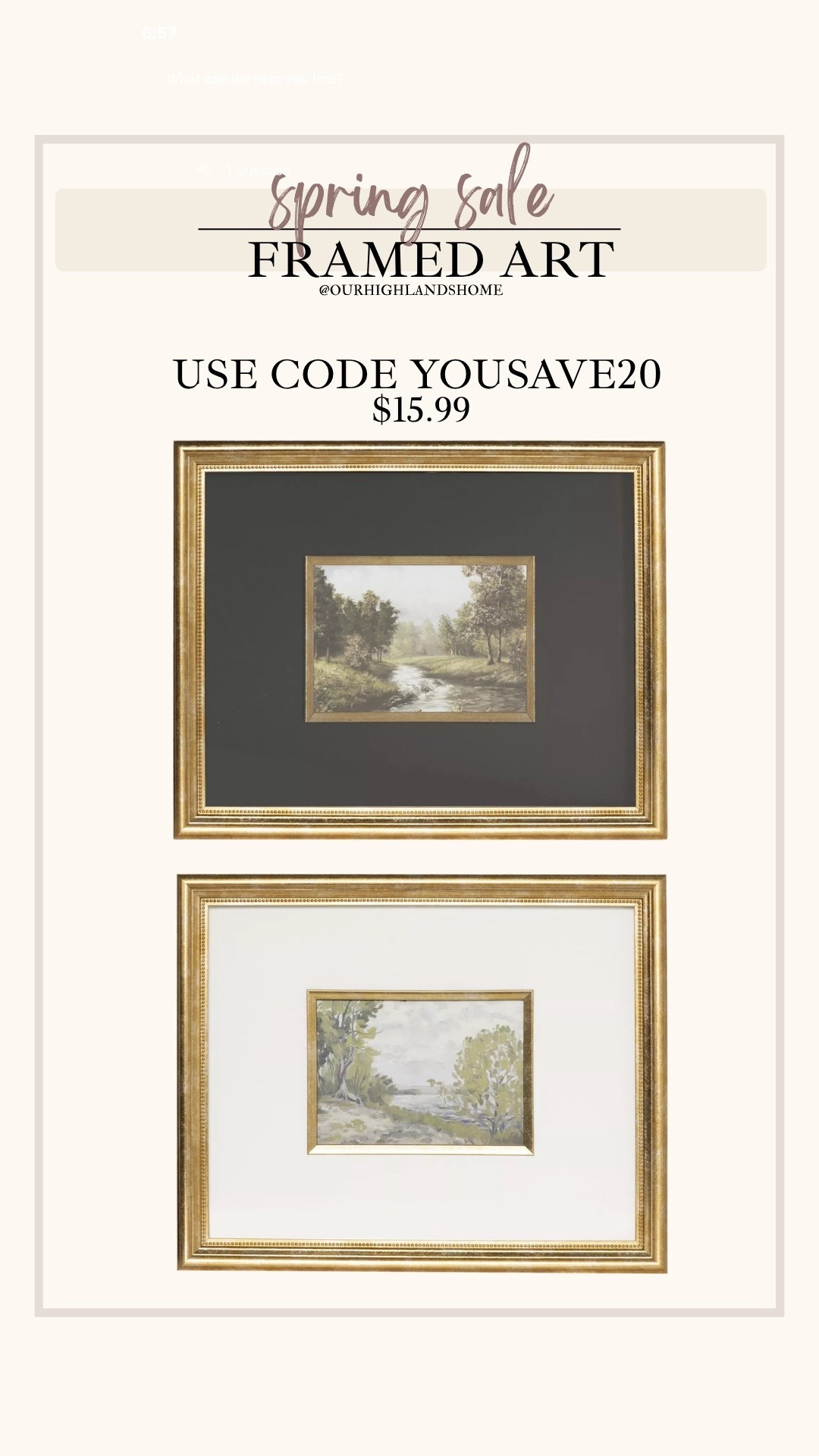 beautiful spring artwork at kohls for less than $20! matted and gold framed 

#LTKHome #LTKSeasonal #LTKSaleAlert