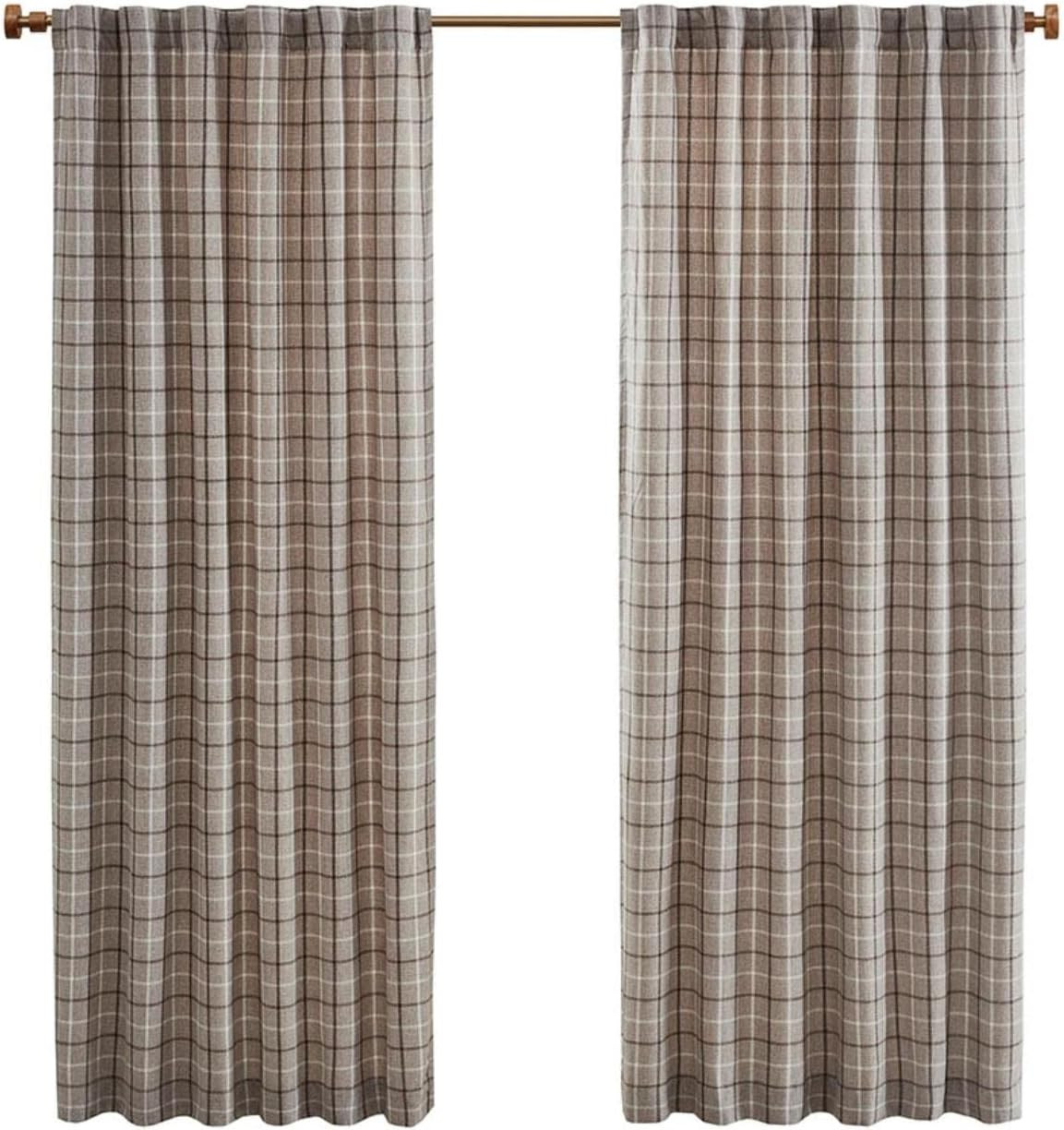Madison Park Anaheim Cabin Plaid Curtain Window, Thermal Insulated Fleece Lining, Living Room Dec... | Amazon (US)