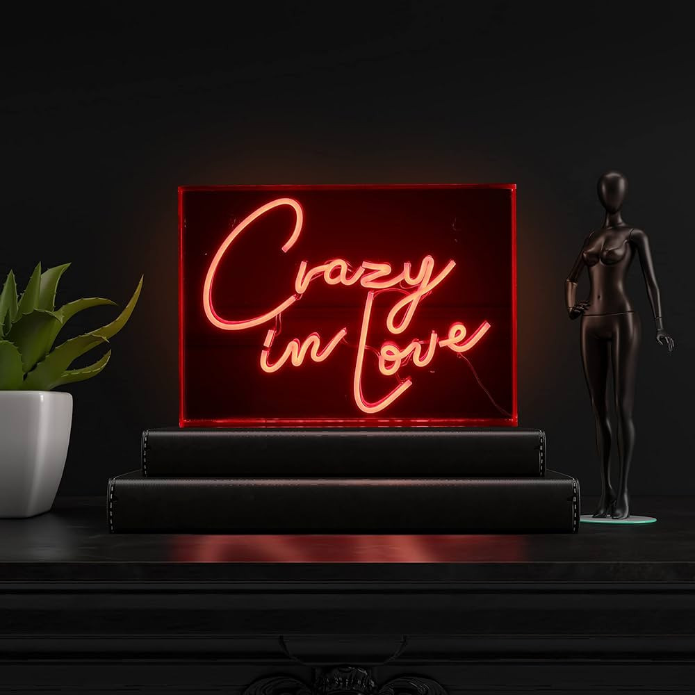 JONATHAN Y NEN1012A Crazy in Love 14" X 10" Contemporary Glam Acrylic Box USB Operated LED Neon L... | Amazon (US)