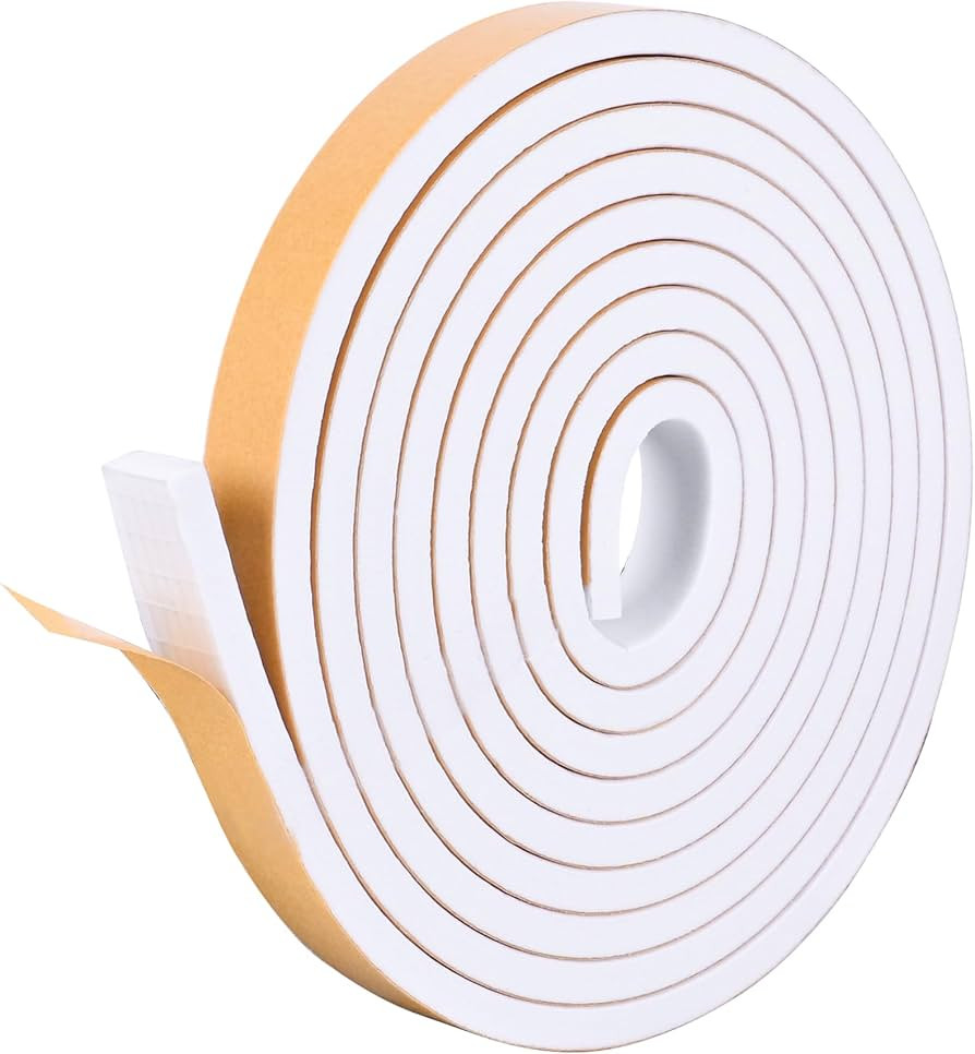 Kikerike Self Adhesive Foam Tape Weatherstrip 1/2in x 1/4in x 16.5Ft High Density Foam Insulation... | Amazon (US)