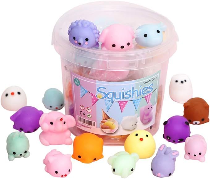 KINGYAO Squishies Squishy Toy 24pcs Party Favors for Kids Mochi Squishy Toy moji Kids Mini Kawaii... | Amazon (US)