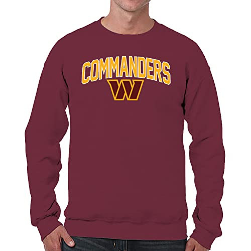 Team Fan Apparel NFL Home Team Crew - Adult Pro Football Fleece Pullover Sweatshirt For Men & Women (Washington Commanders - Cardinal, Medium) | Amazon (US)