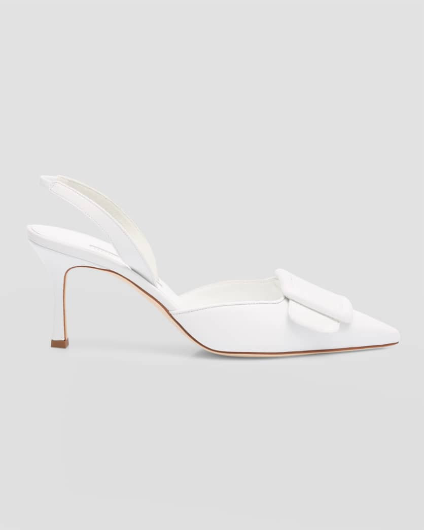 Maysli Leather Buckle Halter Pumps | Neiman Marcus