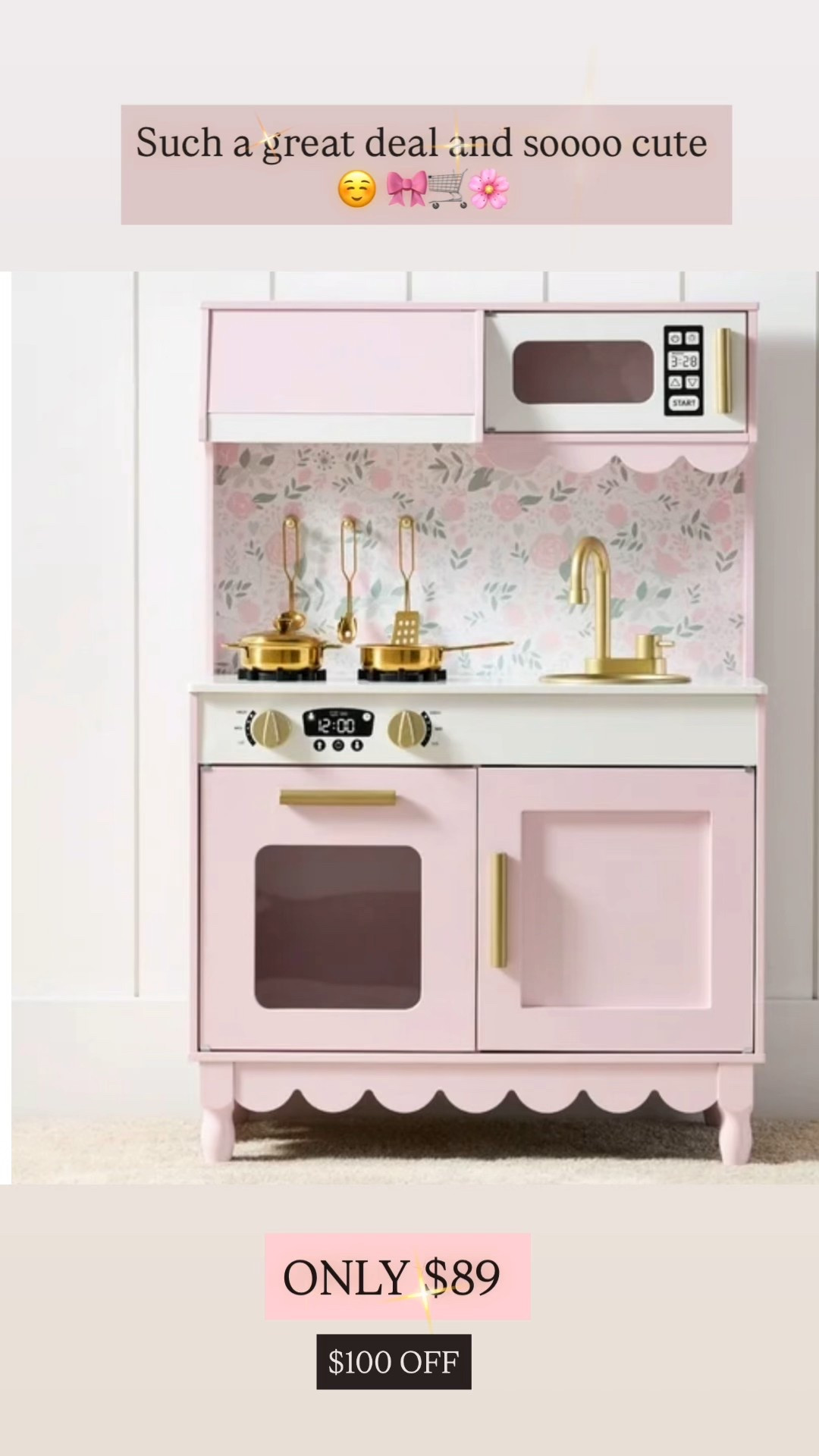 The cutest play kitchen I have ever seen and it’s under $100 right now!!! ✨🎀☺️ #plsykitchen #kidskitchen #girlsplaykitchen #toddlergirlgifts

#LTKGiftGuide #LTKCyberWeek #LTKKids