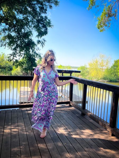 best wrap dress ever! comes in so many color options but this is the “floral purple” 💜😍 #amazon #ootd #wrapdress #amazonfashion #bohostyle #bohovibes 

#LTKunder50 #LTKshoecrush #LTKSeasonal