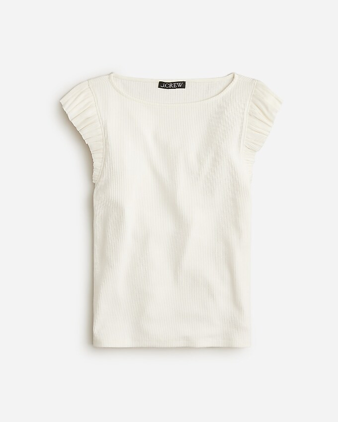 Vintage rib ruffle boatneck tank top | J. Crew US