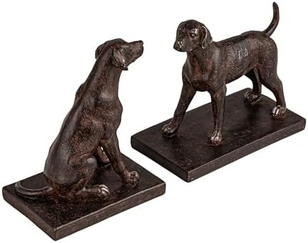 Creative Co-Op 2-Piece Resin Dog Bookends, Black | Amazon (US)