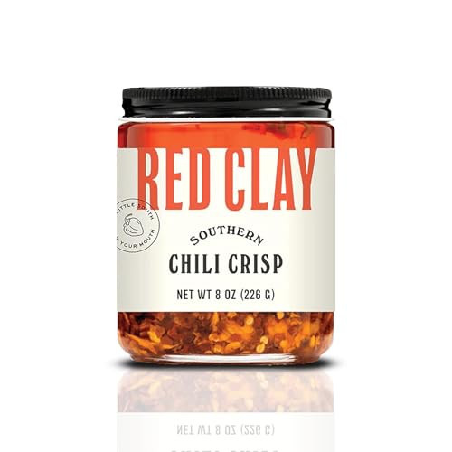 Red Clay Chili Crisp - Crunchy Garlic Chili Oil | Spicy Chili Crisp | Gluten Free Chili Crisp | 8oz Paleo Friendly Crisp | Shallot Chili Crisp | Crunchy Chili Oil | Fresno Chili Flakes | Amazon (US)