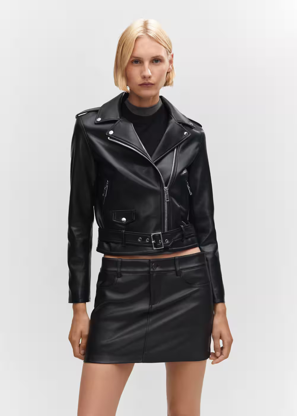 Faux-leather biker jacket -  Women | Mango USA | MANGO (US)