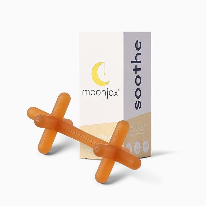 Moonjax Natural Rubber Baby Teething Toys - Baby teether for Infants, Toddlers, Newborns, CPSIA C... | Amazon (US)
