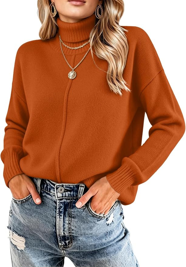 Seiciviy Turtleneck Sweaters for Women 2026 Trendy Fall Fashion Casual Long Sleeve Winter Tops So... | Amazon (US)