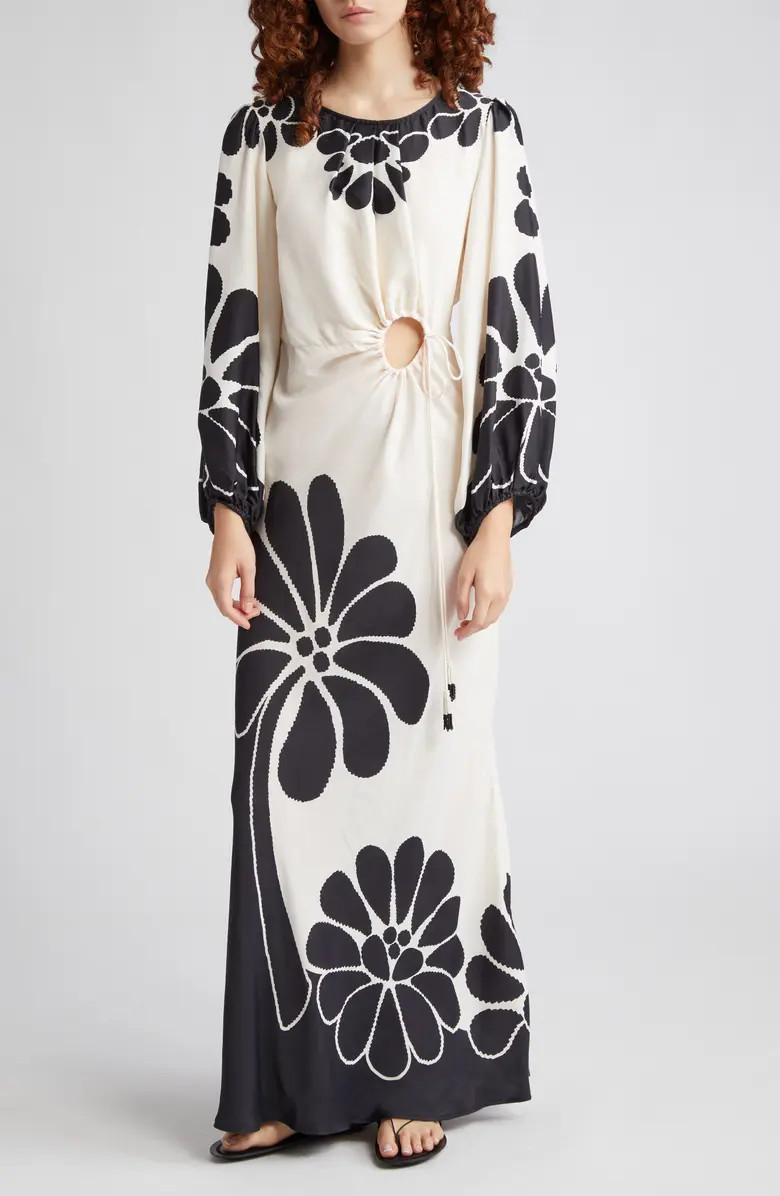 FARM Rio Palermo Cutout Long Sleeve Maxi Dress | Nordstrom | Nordstrom