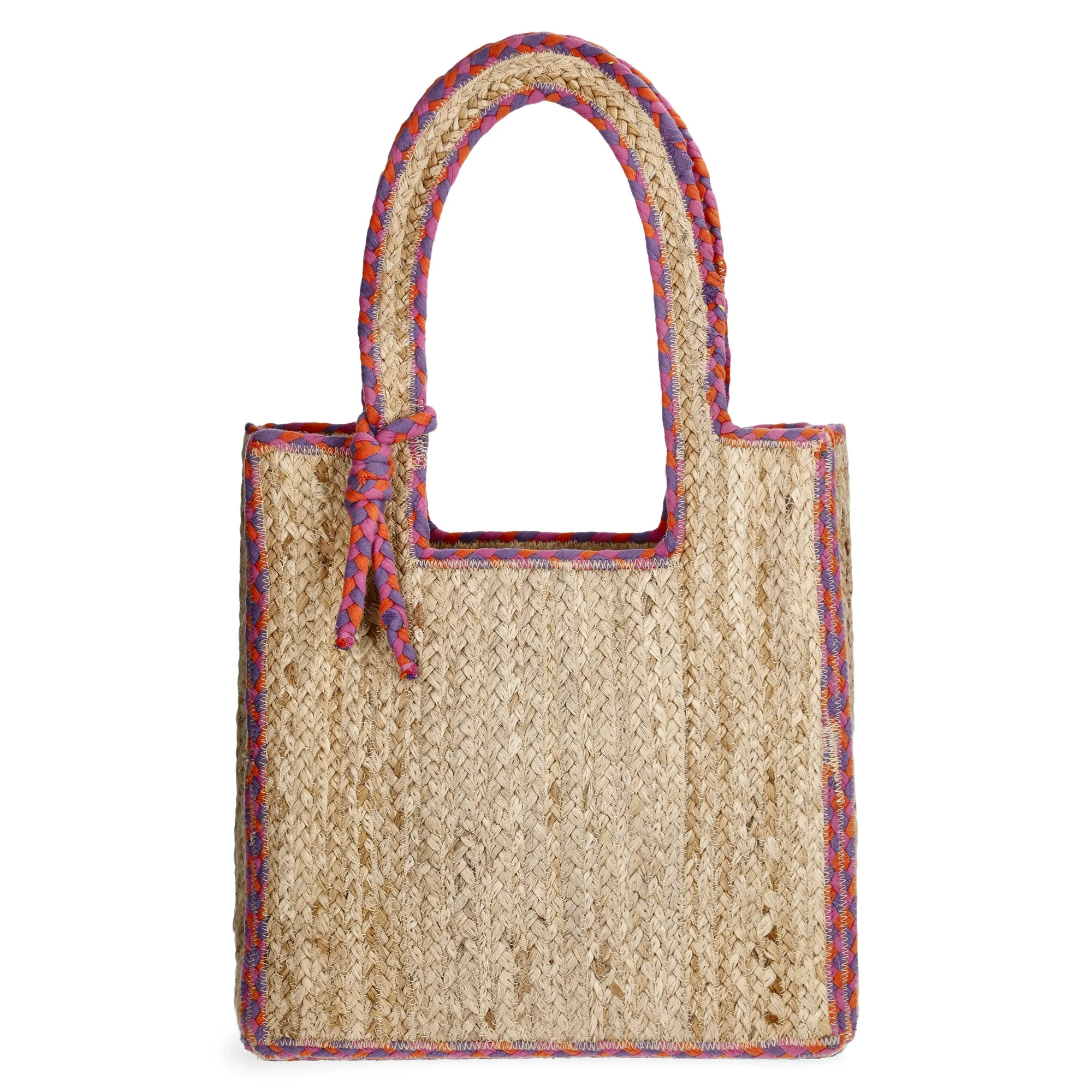 No Boundaries Women's Jute Tote, Pink | Walmart (US)