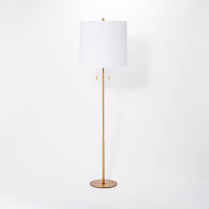 Tapered Shade Metal Floor Lamp (Includes LED Light Bulb) Brass - Threshold™ designed with S... | Target