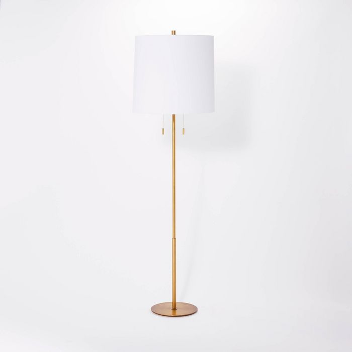 Tapered Shade Metal Floor Lamp (Includes LED Light Bulb) Brass - Threshold&#8482; designed with S... | Target
