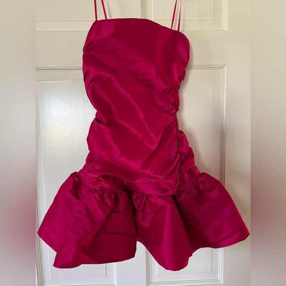 Pink Ruffle Strapless Dress Size Small the impeccable pig | Poshmark