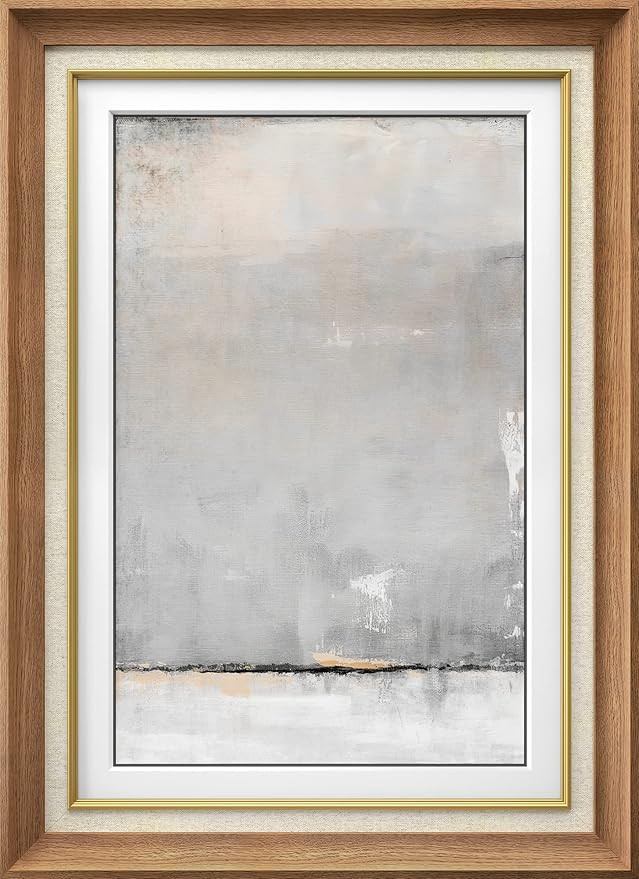 SIGNWIN Premium Frame Art Watercolor Pastel Gray Paint Stroke Landscape Abstract Shapes Illustrat... | Amazon (US)