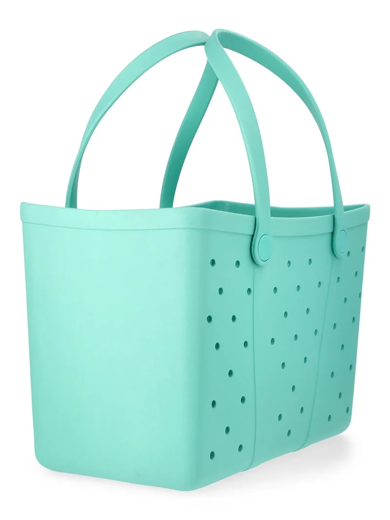 Time and Tru Women's Waterproof EVA Beach Tote Bag, Teal | Walmart (US)