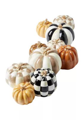 MacKenzie-Childs Autumnology Check and Stripe Pumpkins | Belk