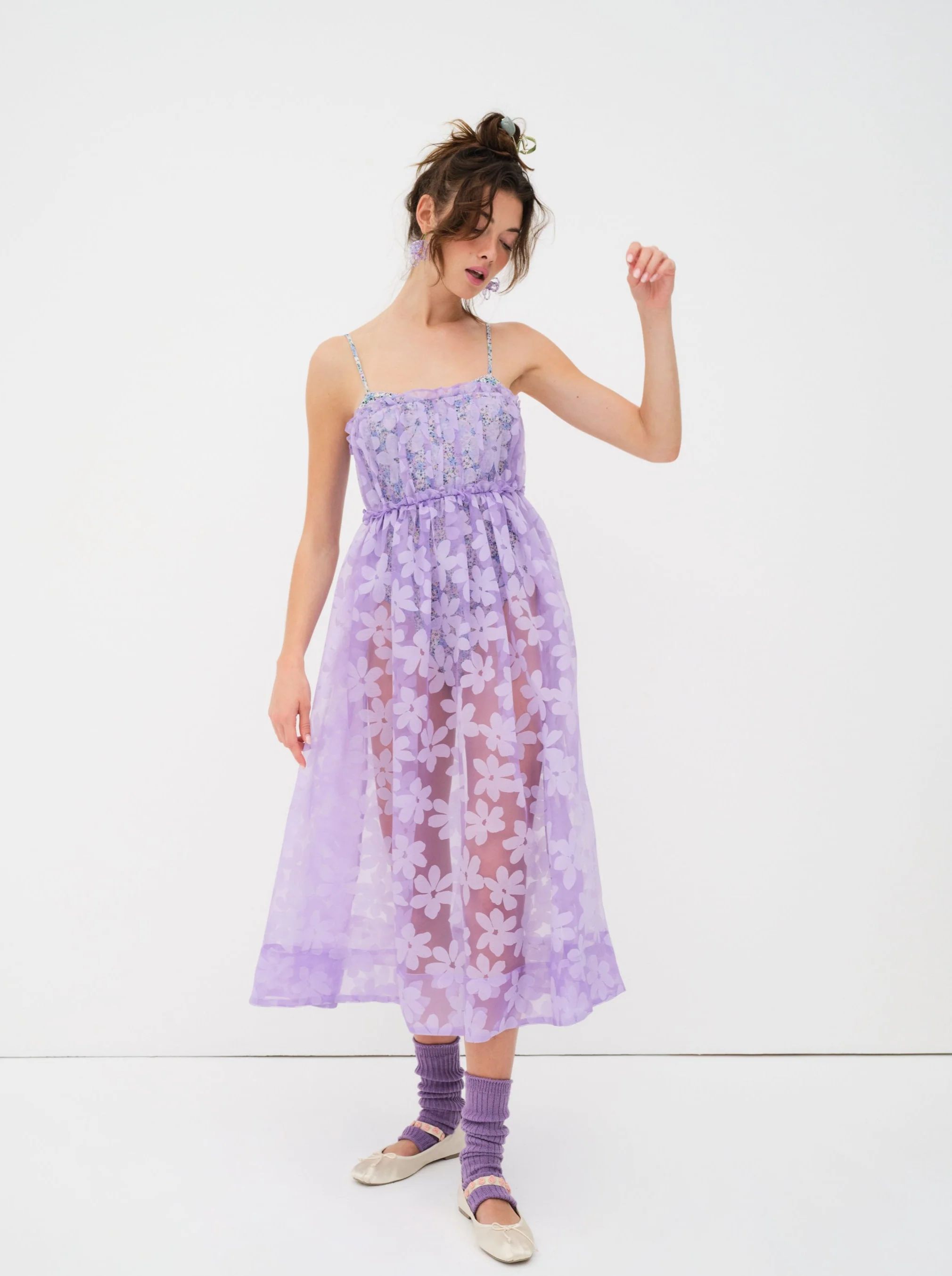 Villegas Midi Dress — Purple | For Love & Lemons