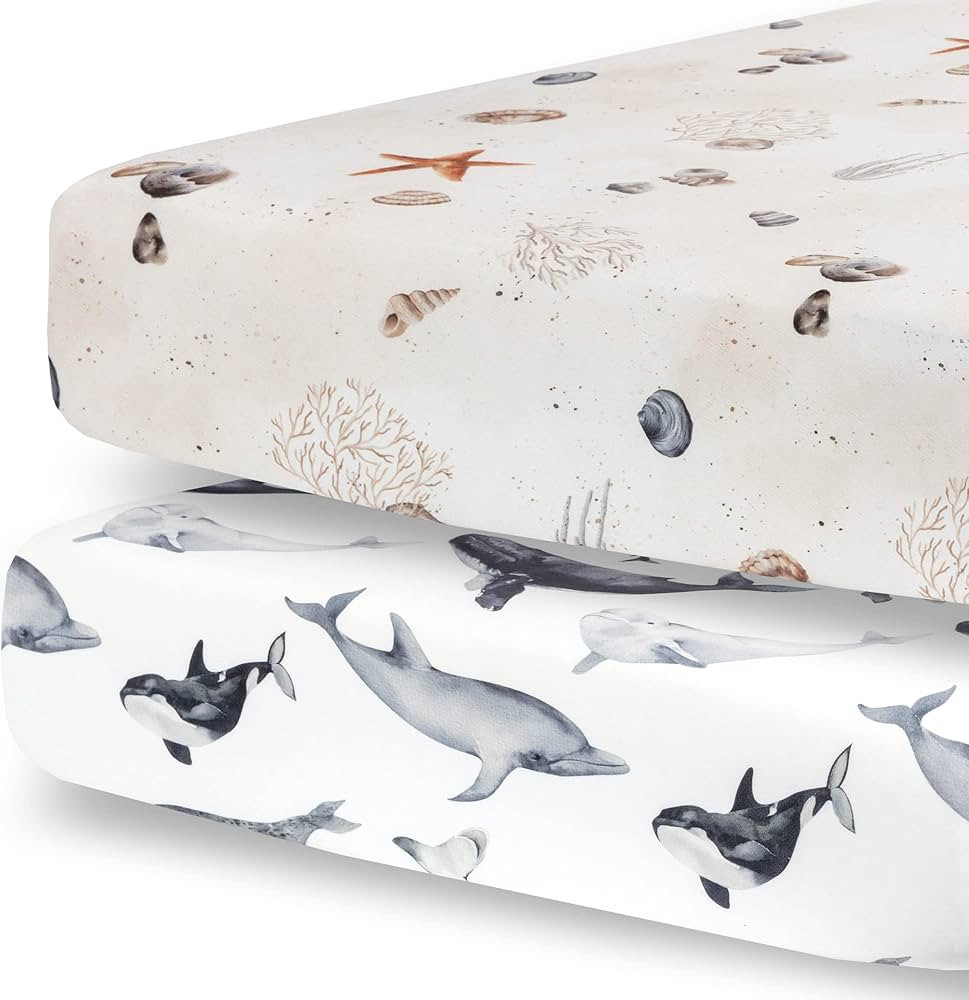 Pobibaby - 2 Pack Premium Fitted Baby Boy Crib Sheets for Standard Crib Mattress - Ultra-Soft Jer... | Amazon (US)