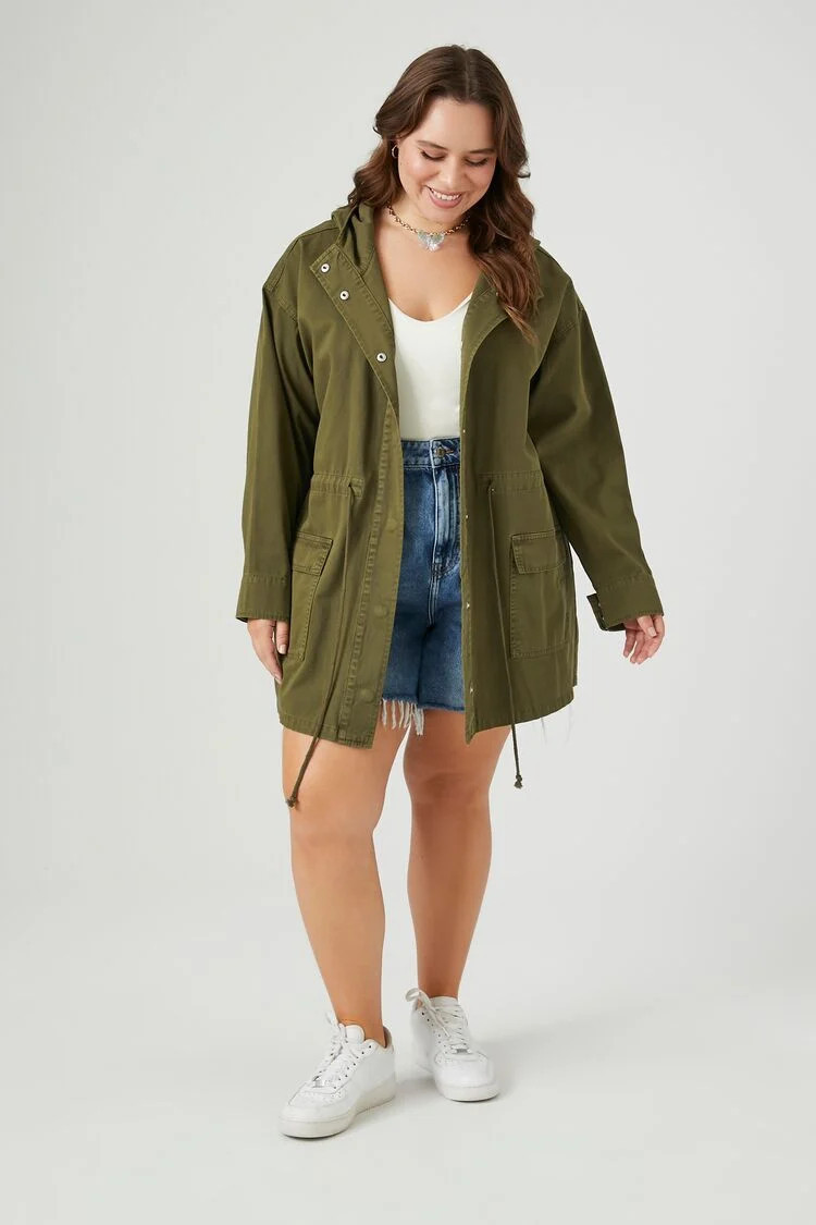 Plus Size Hooded Utility Jacket | Forever 21 (US)
