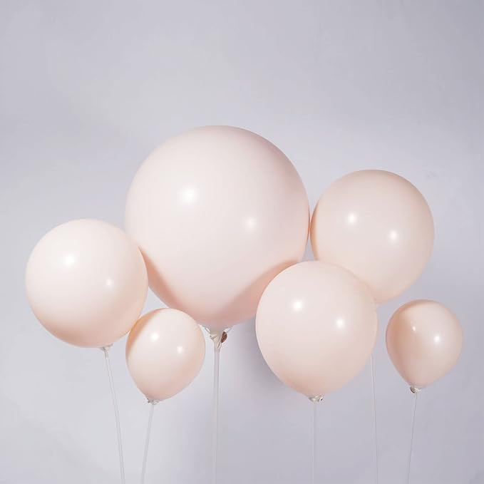 Kozee Cream Peach Balloons Double-Stuffed ivory balloon Different sizes 52 PACK 18+10+5 inch 2-la... | Amazon (US)