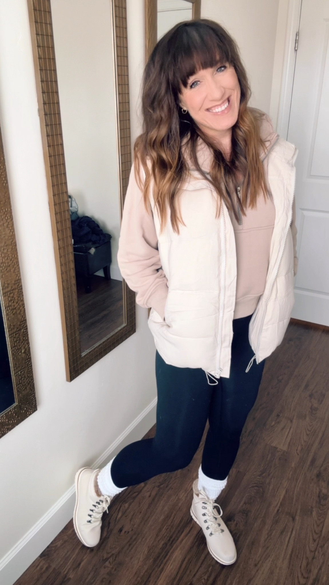$20 Winter boots on clearance now at JCPenney! 😍👏🏻 Love this cream color, also have it in black and camel. True to size (TTS) - I’m wearing a size 10.