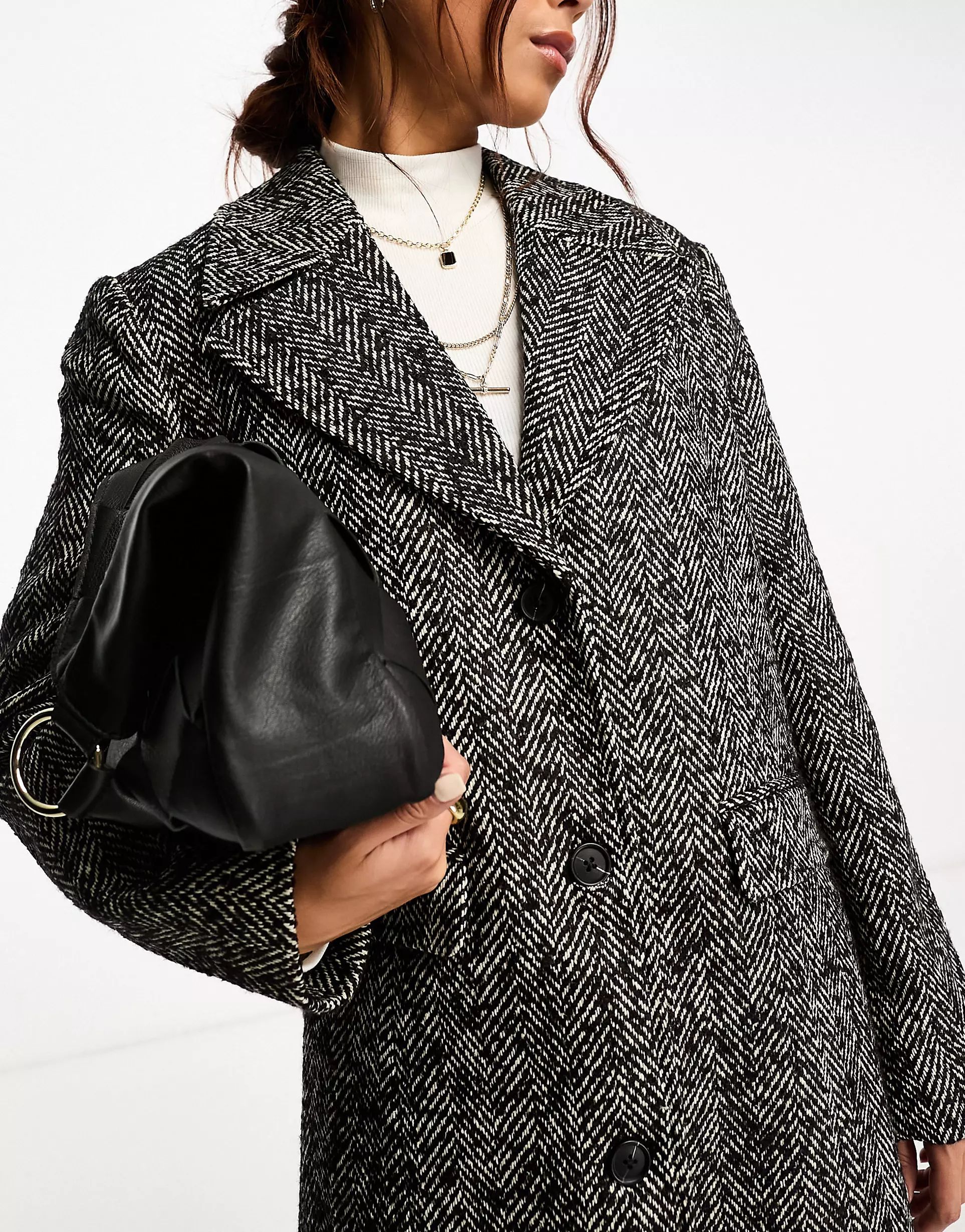 Vero Moda Aware salt and pepper oversized coat | ASOS (Global)