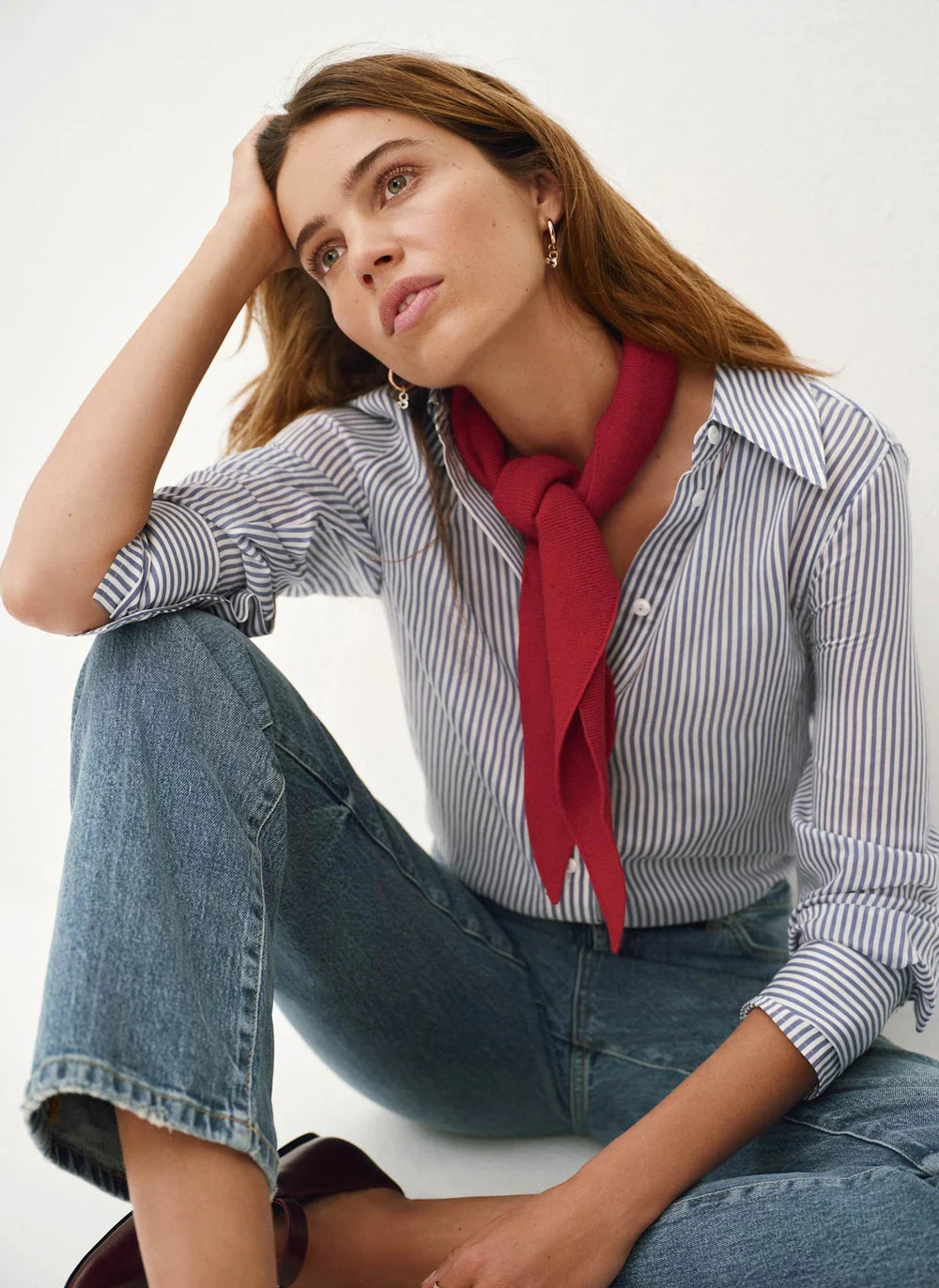 Blue Striped Longline Shirt | Mint Velvet