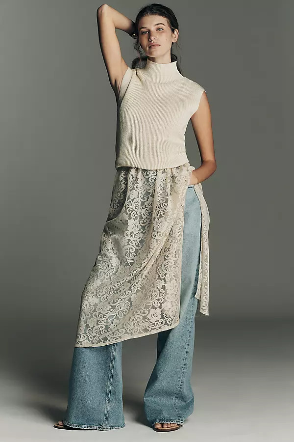 By Anthropologie Twofer Lace Sweater Dress | Anthropologie (US)